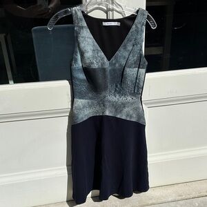 Bailey 44 Navy Blue and Gray V-Neck Mini Dress